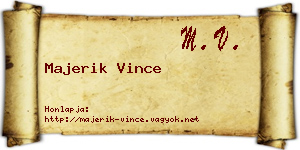Majerik Vince névjegykártya